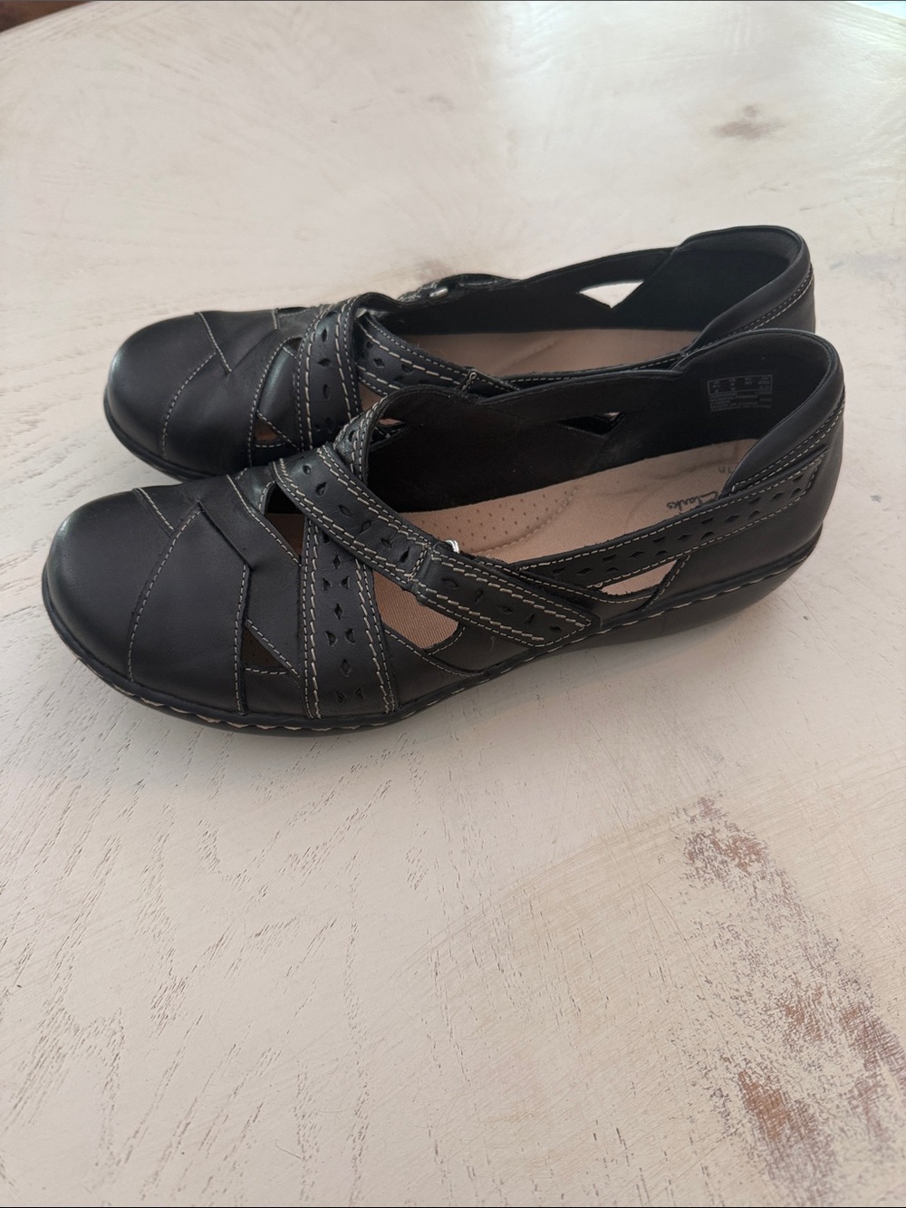 Clark’s Ashland Spin Q black leather slip on loafer shoes sz 9 - Picture 4 of 9